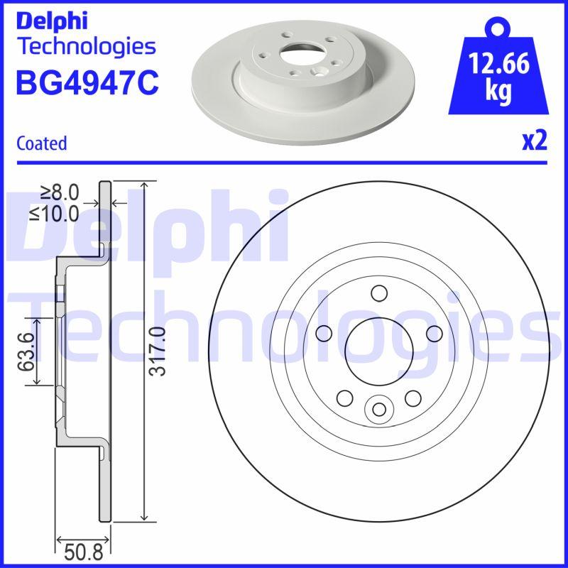 Delphi BG4947C-18B1 - Гальмівний диск autozip.com.ua