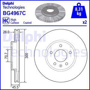 Delphi BG4967C-18B1 - Гальмівний диск autozip.com.ua