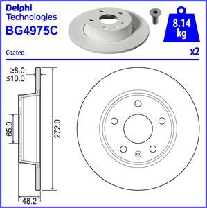 Delphi BG4975C - Гальмівний диск autozip.com.ua