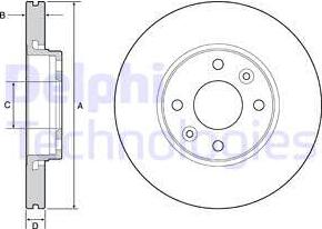 Delphi BG4459C - Гальмівний диск autozip.com.ua