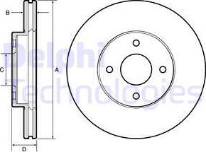 Delphi BG4454 - Гальмівний диск autozip.com.ua