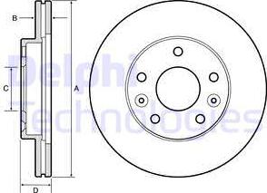 Delphi BG4455 - Гальмівний диск autozip.com.ua