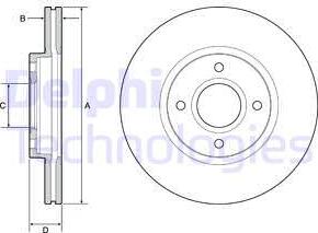 Delphi BG4569C - Гальмівний диск autozip.com.ua