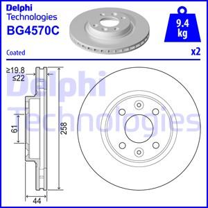 Delphi BG4570C-18B1 - Гальмівний диск autozip.com.ua