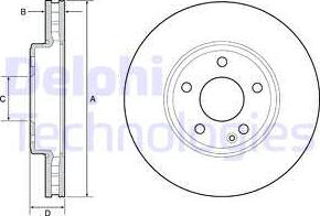 Delphi BG4646C-19B1 - Гальмівний диск autozip.com.ua