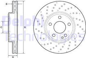 Delphi BG4657C-18B1 - Гальмівний диск autozip.com.ua