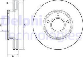 Delphi BG4663C - Гальмівний диск autozip.com.ua