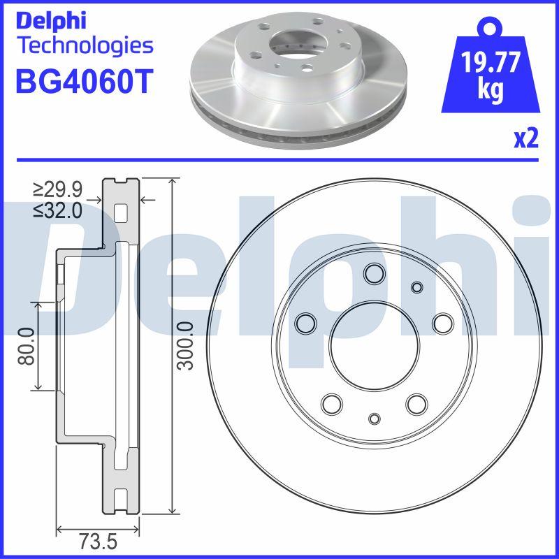 Delphi BG4060T - Гальмівний диск autozip.com.ua