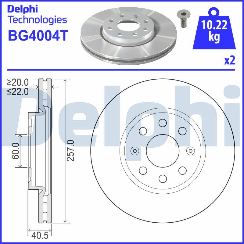 Delphi BG4004T - Гальмівний диск autozip.com.ua