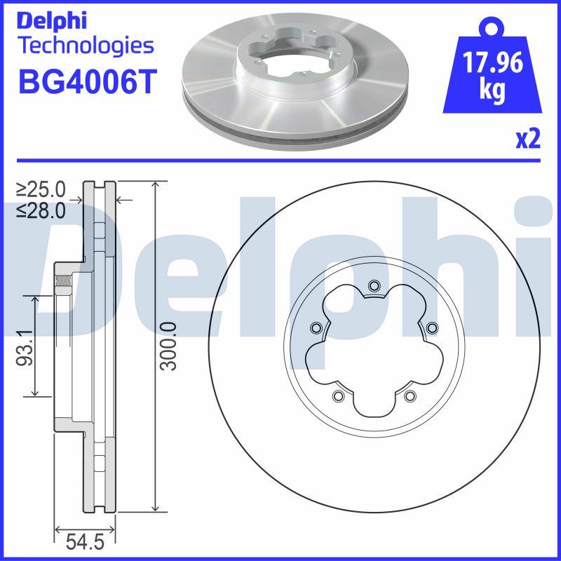 Delphi BG4006T - Гальмівний диск autozip.com.ua
