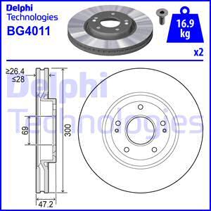 Delphi BG4011 - Гальмівний диск autozip.com.ua