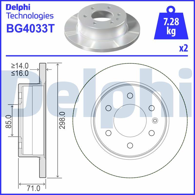 Delphi BG4033T - Гальмівний диск autozip.com.ua