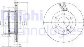 Delphi BG4032C-18B1 - Гальмівний диск autozip.com.ua