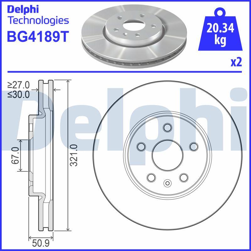 Delphi BG4189T - Гальмівний диск autozip.com.ua