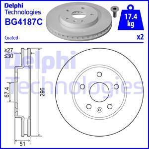 Delphi BG4187-C - Гальмівний диск autozip.com.ua