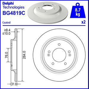 Delphi BG4819C - Гальмівний диск autozip.com.ua