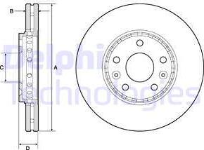 Delphi BG4815C - Гальмівний диск autozip.com.ua