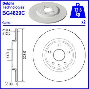 Delphi BG4829C - Гальмівний диск autozip.com.ua