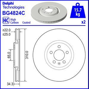 Delphi BG4824C - Гальмівний диск autozip.com.ua