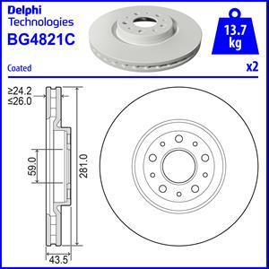 Delphi BG4821C - Гальмівний диск autozip.com.ua
