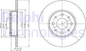 Delphi BG4312 - Гальмівний диск autozip.com.ua