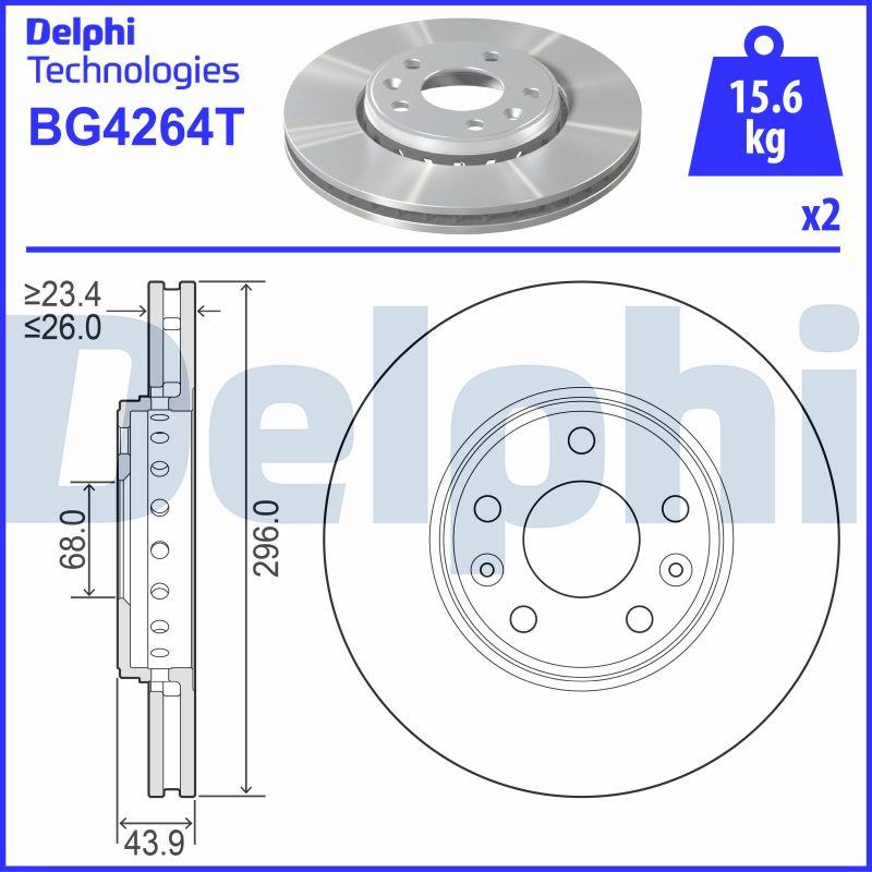 Delphi BG4264T - Гальмівний диск autozip.com.ua