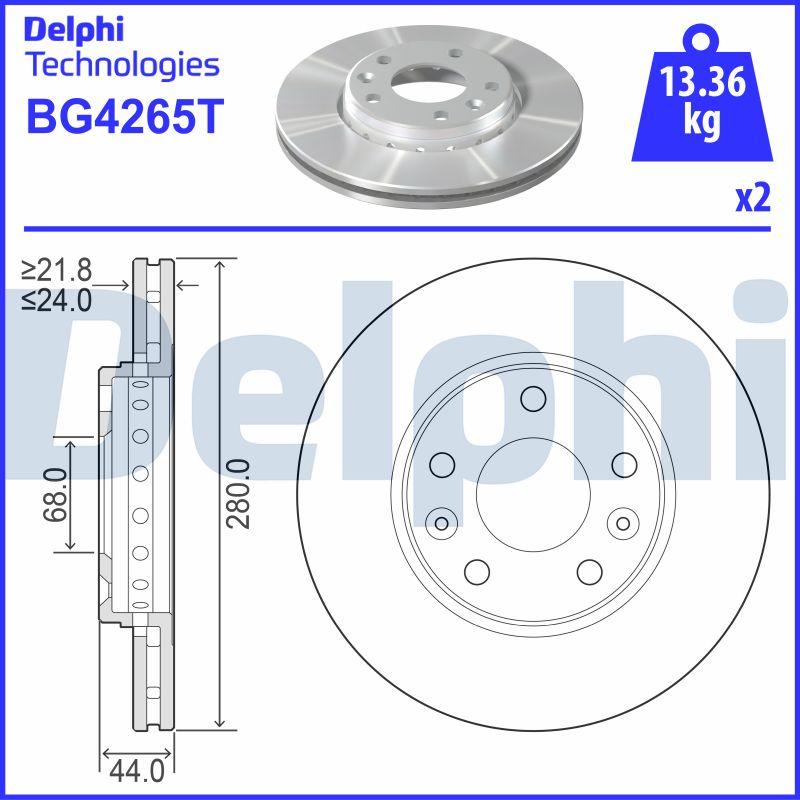 Delphi BG4265T - Гальмівний диск autozip.com.ua