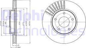 Delphi BG4282C-18B1 - Гальмівний диск autozip.com.ua