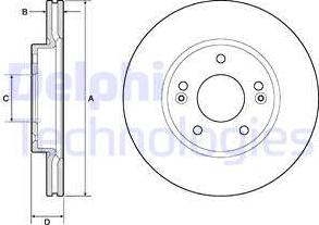 Delphi BG4745C-18B1 - Гальмівний диск autozip.com.ua