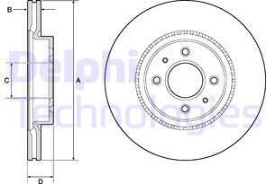 Delphi BG4743C - Гальмівний диск autozip.com.ua