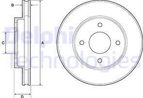 Delphi BG4742C-18B1 - Гальмівний диск autozip.com.ua