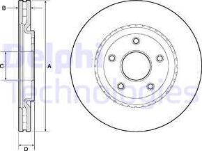 Delphi BG4759C-18B1 - Гальмівний диск autozip.com.ua