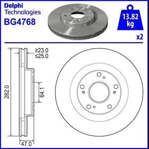 Delphi BG4768 - Гальмівний диск autozip.com.ua