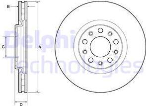 Delphi BG4763C-18B1 - Гальмівний диск autozip.com.ua