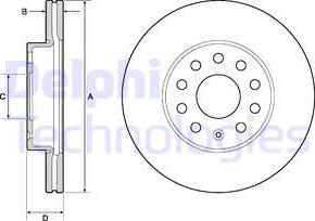 Delphi BG4701C - Гальмівний диск autozip.com.ua