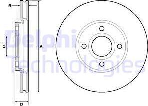 Delphi BG4715C-18B1 - Гальмівний диск autozip.com.ua