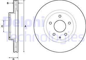 Delphi BG4713C - Гальмівний диск autozip.com.ua