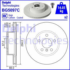 Delphi BG5097C - Гальмівний диск autozip.com.ua