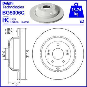 Delphi BG5006C - Гальмівний диск autozip.com.ua