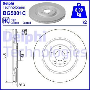 Delphi BG5001C - Гальмівний диск autozip.com.ua
