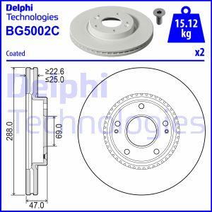 Delphi BG5002C - Гальмівний диск autozip.com.ua