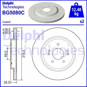 Delphi BG5080C - Гальмівний диск autozip.com.ua