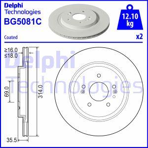 Delphi BG5081C - Гальмівний диск autozip.com.ua