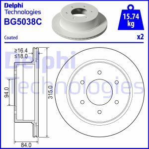 Delphi BG5038C - Гальмівний диск autozip.com.ua