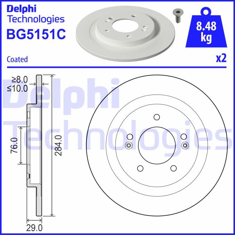 Delphi BG5151C - Гальмівний диск autozip.com.ua