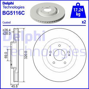 Delphi BG5116C - Гальмівний диск autozip.com.ua