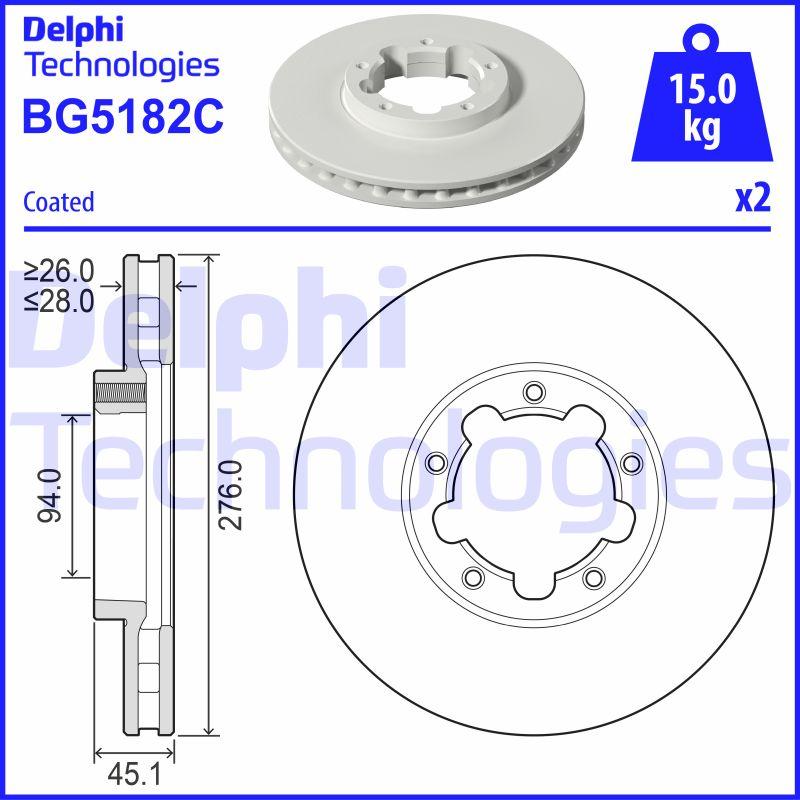 Delphi BG5182C - Гальмівний диск autozip.com.ua