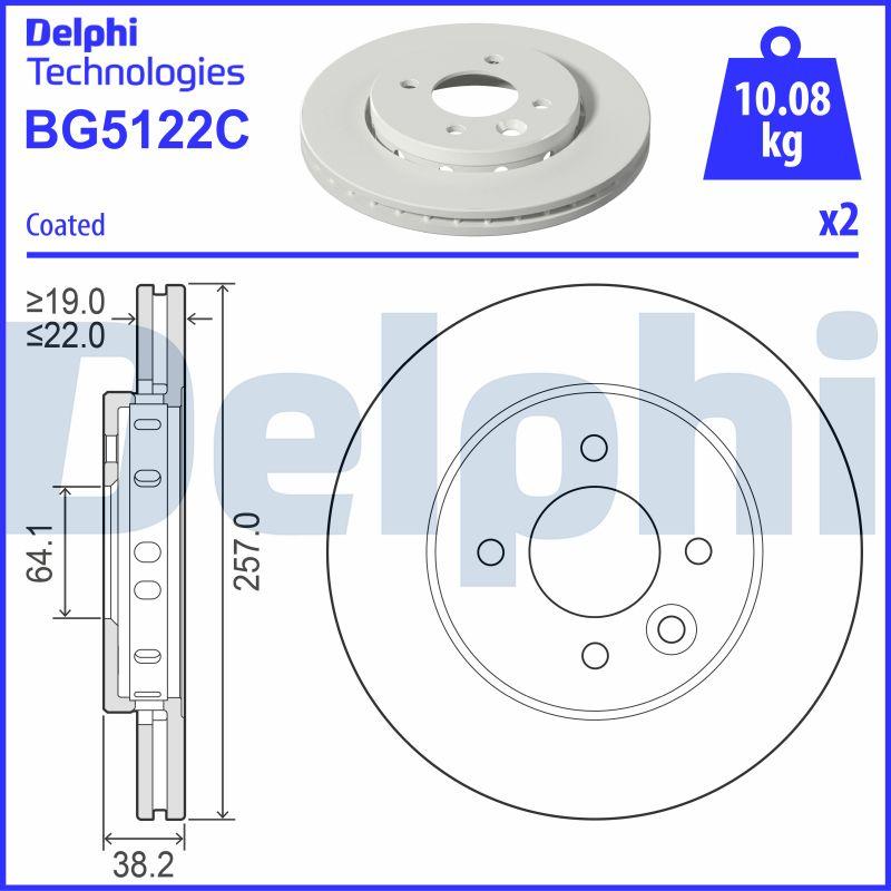 Delphi BG5122C - Гальмівний диск autozip.com.ua