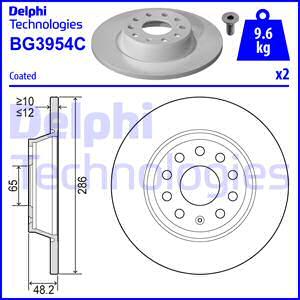 Delphi BG3954C - Гальмівний диск autozip.com.ua