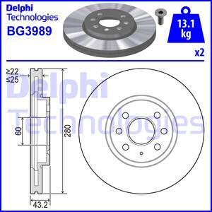 Delphi BG3989 - Гальмівний диск autozip.com.ua